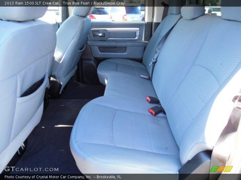 True Blue Pearl / Black/Diesel Gray 2013 Ram 1500 SLT Crew Cab