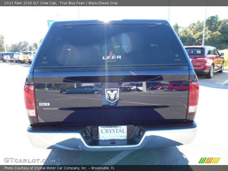 True Blue Pearl / Black/Diesel Gray 2013 Ram 1500 SLT Crew Cab