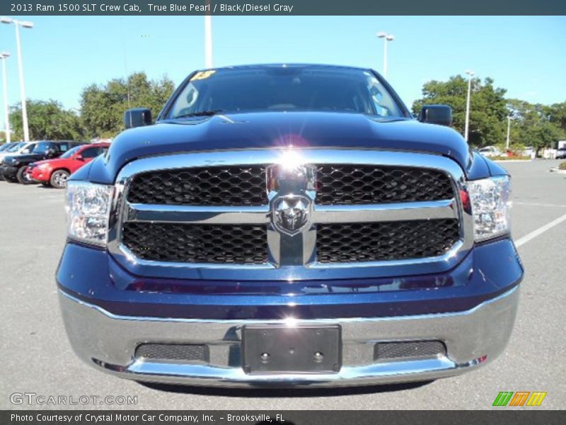 True Blue Pearl / Black/Diesel Gray 2013 Ram 1500 SLT Crew Cab