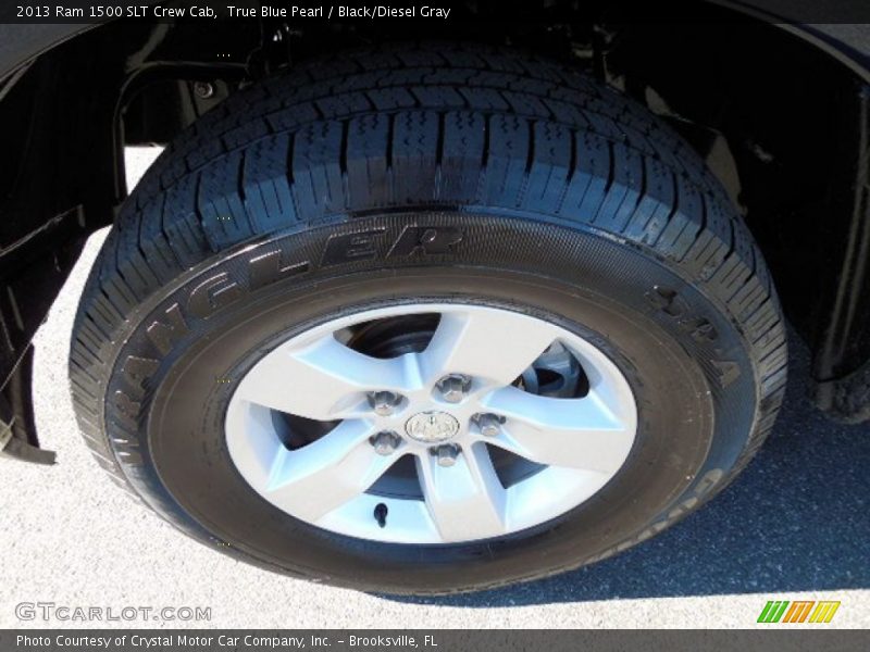True Blue Pearl / Black/Diesel Gray 2013 Ram 1500 SLT Crew Cab