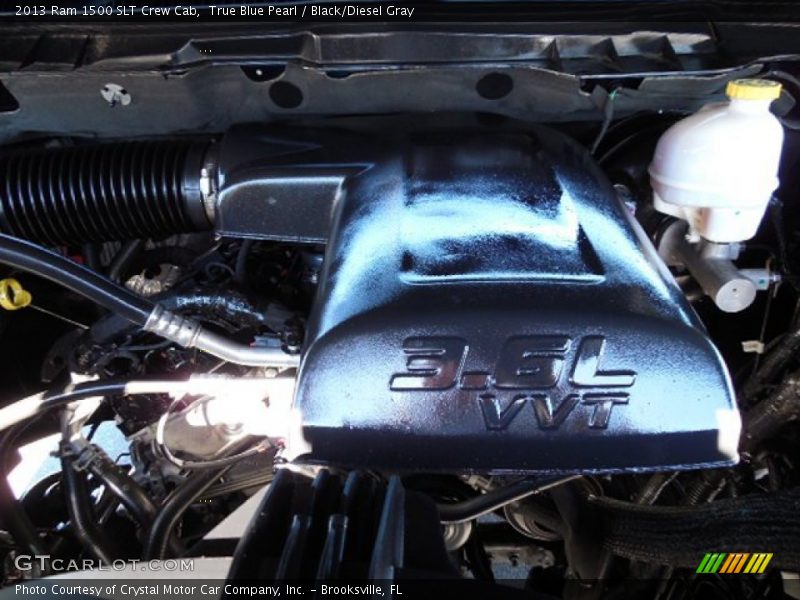 True Blue Pearl / Black/Diesel Gray 2013 Ram 1500 SLT Crew Cab