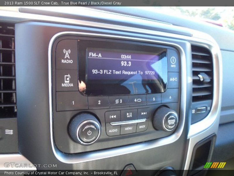 True Blue Pearl / Black/Diesel Gray 2013 Ram 1500 SLT Crew Cab