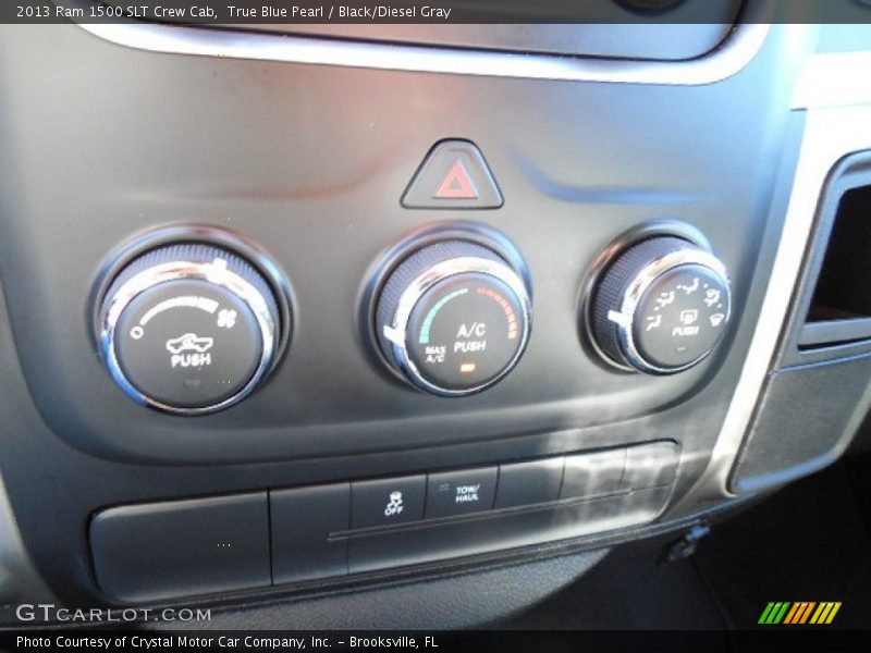 True Blue Pearl / Black/Diesel Gray 2013 Ram 1500 SLT Crew Cab