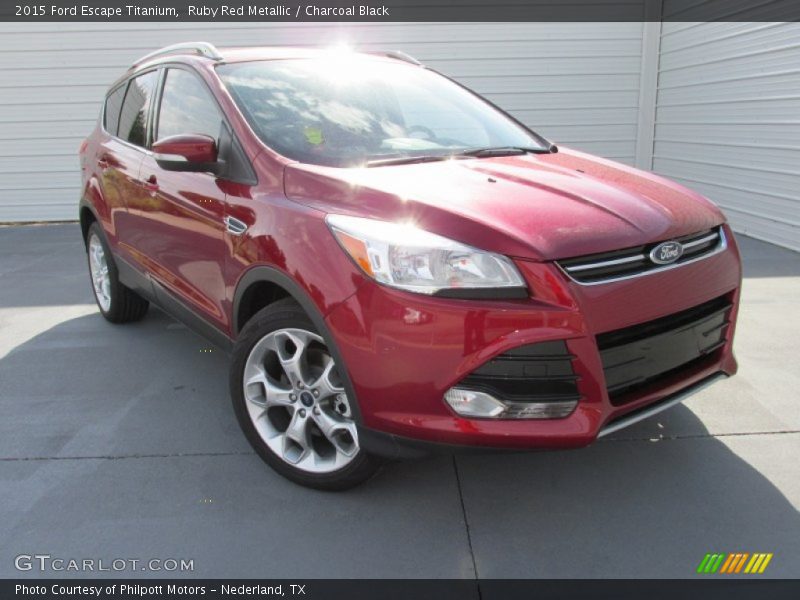 Ruby Red Metallic / Charcoal Black 2015 Ford Escape Titanium