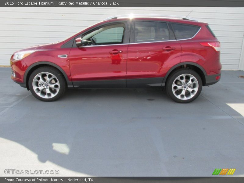 Ruby Red Metallic / Charcoal Black 2015 Ford Escape Titanium