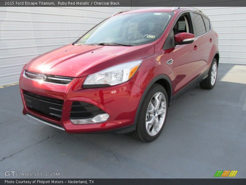 Ruby Red Metallic / Charcoal Black 2015 Ford Escape Titanium