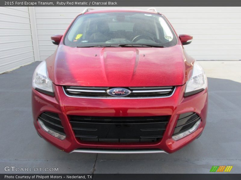 Ruby Red Metallic / Charcoal Black 2015 Ford Escape Titanium