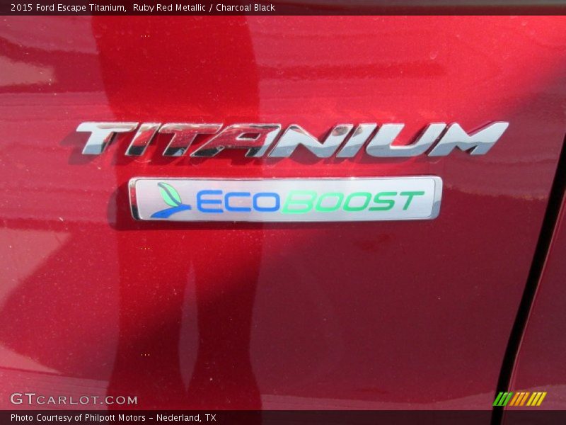 Ruby Red Metallic / Charcoal Black 2015 Ford Escape Titanium