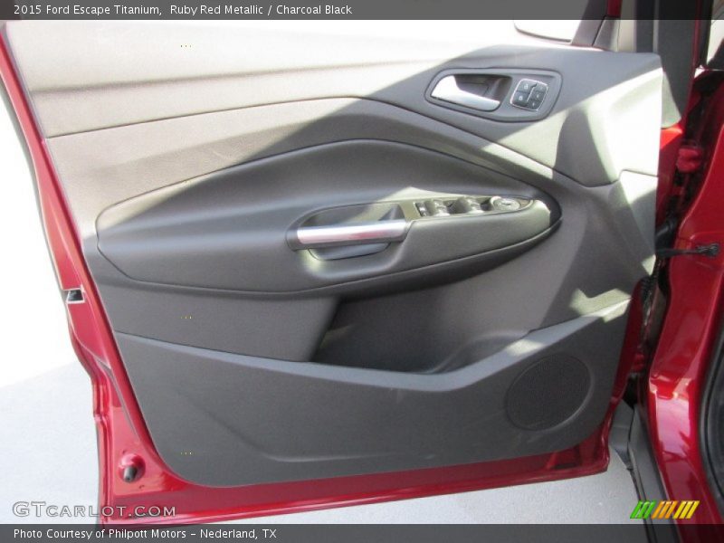 Ruby Red Metallic / Charcoal Black 2015 Ford Escape Titanium