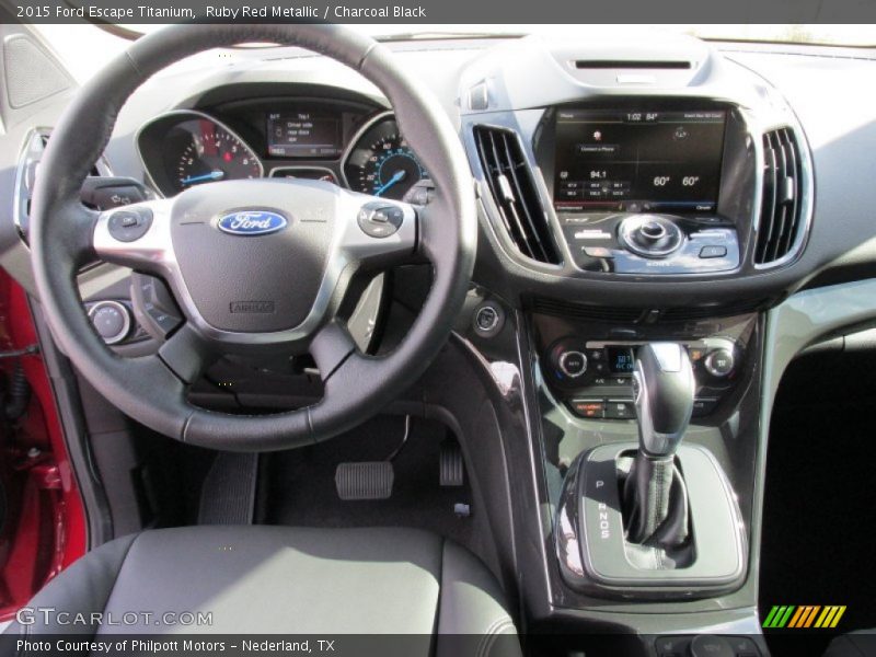 Ruby Red Metallic / Charcoal Black 2015 Ford Escape Titanium
