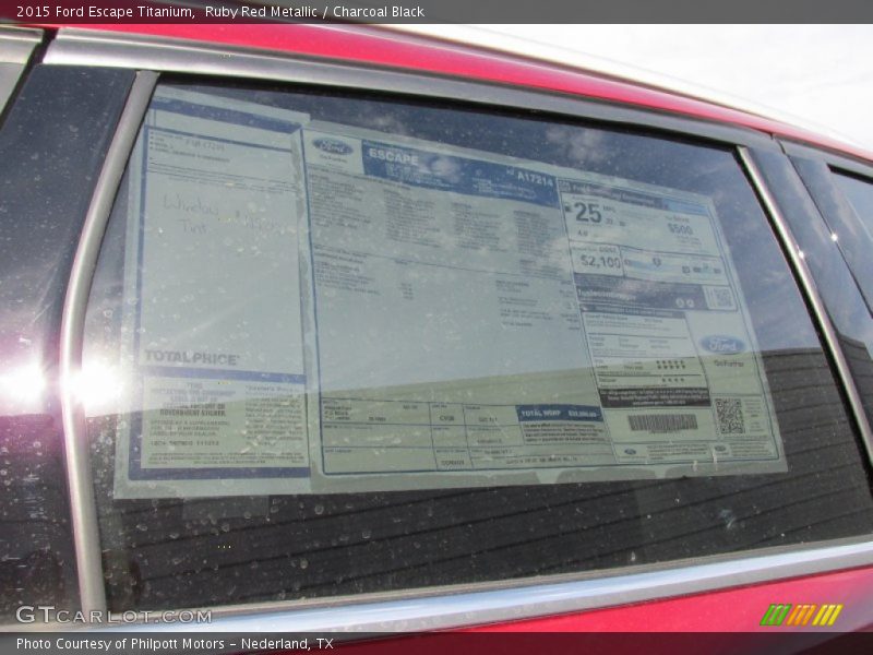 Ruby Red Metallic / Charcoal Black 2015 Ford Escape Titanium