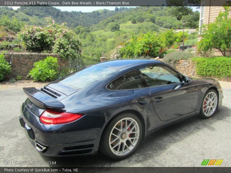 Dark Blue Metallic / Black/Titanium Blue 2012 Porsche 911 Turbo Coupe