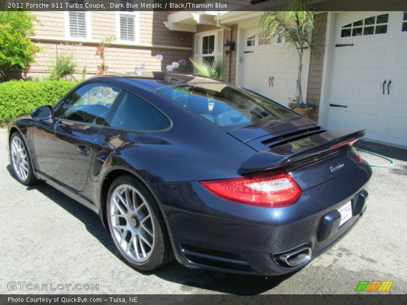 Dark Blue Metallic / Black/Titanium Blue 2012 Porsche 911 Turbo Coupe