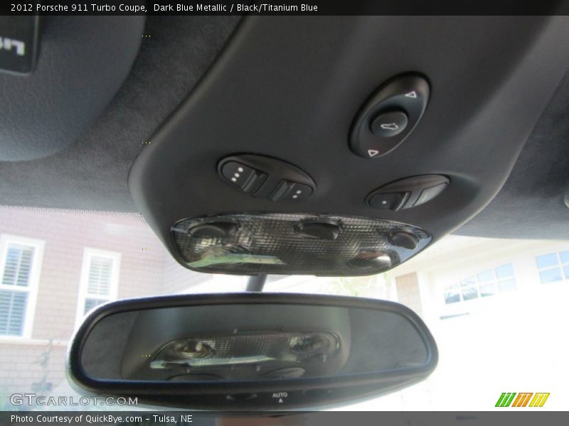 Dark Blue Metallic / Black/Titanium Blue 2012 Porsche 911 Turbo Coupe