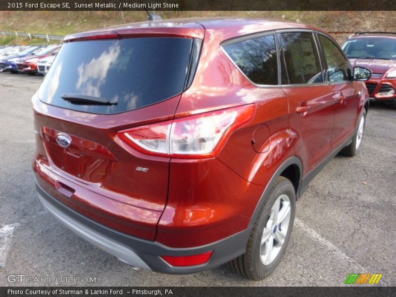 Sunset Metallic / Medium Light Stone 2015 Ford Escape SE