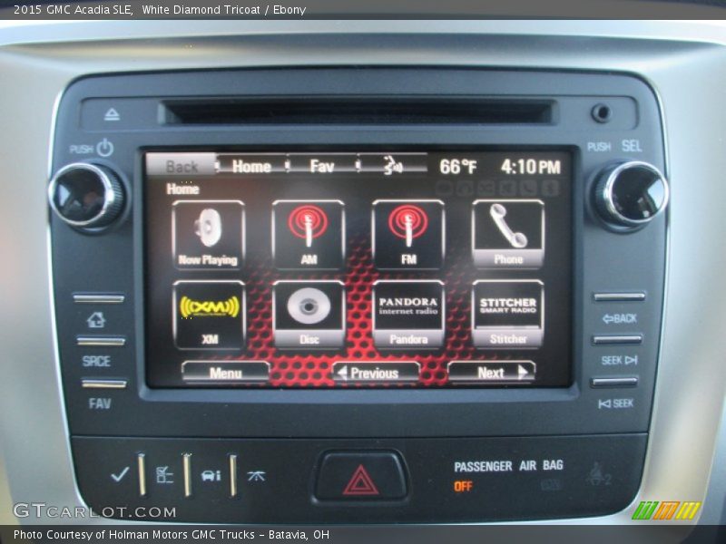 White Diamond Tricoat / Ebony 2015 GMC Acadia SLE