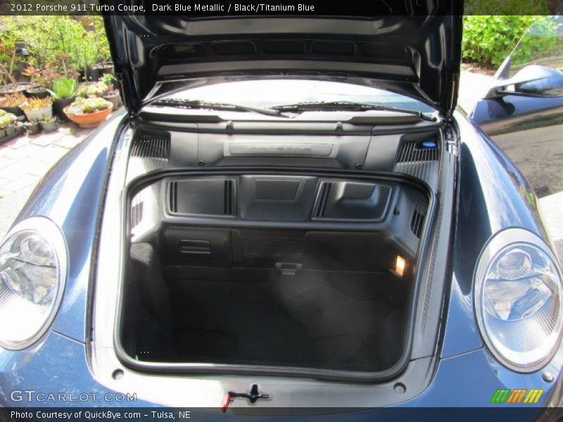 Dark Blue Metallic / Black/Titanium Blue 2012 Porsche 911 Turbo Coupe