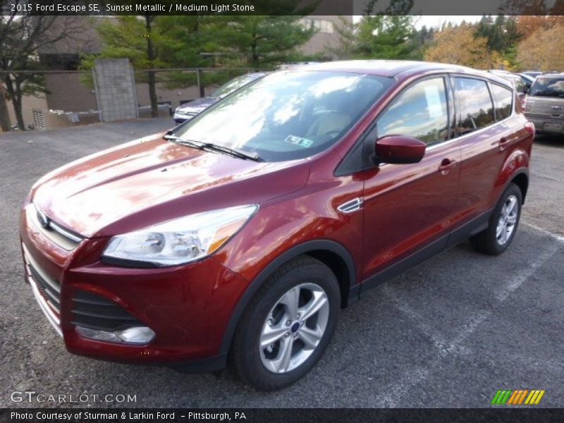 Sunset Metallic / Medium Light Stone 2015 Ford Escape SE