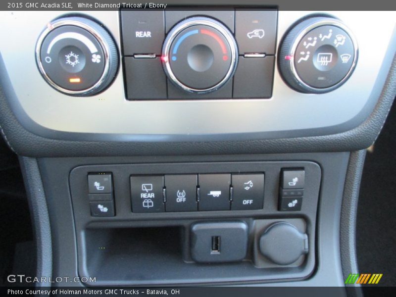White Diamond Tricoat / Ebony 2015 GMC Acadia SLE