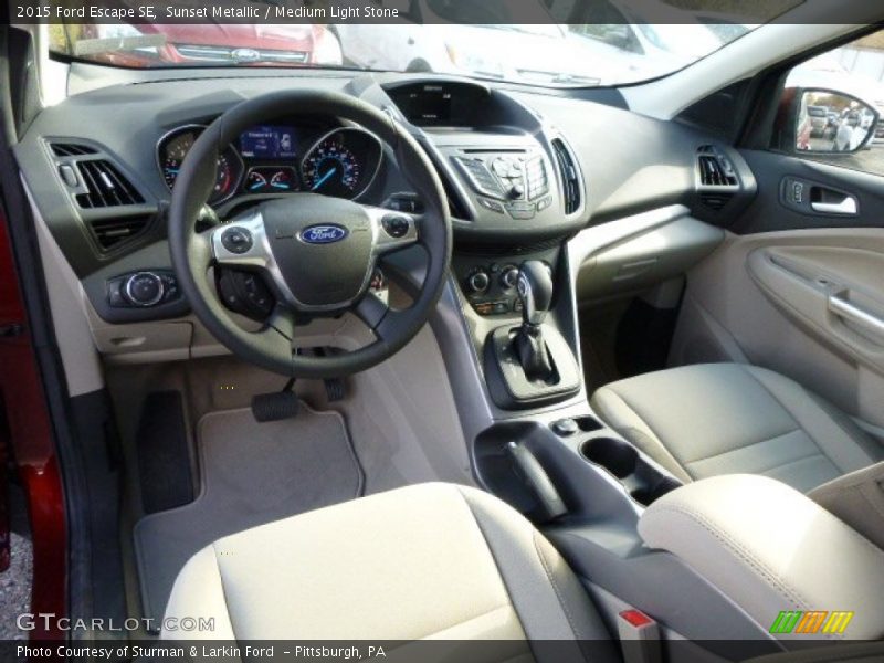 Sunset Metallic / Medium Light Stone 2015 Ford Escape SE