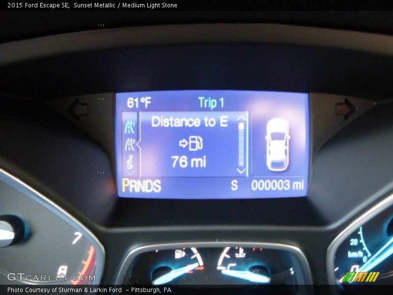 Sunset Metallic / Medium Light Stone 2015 Ford Escape SE