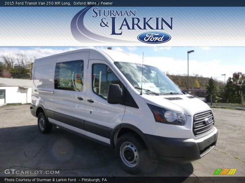 Oxford White / Pewter 2015 Ford Transit Van 250 MR Long