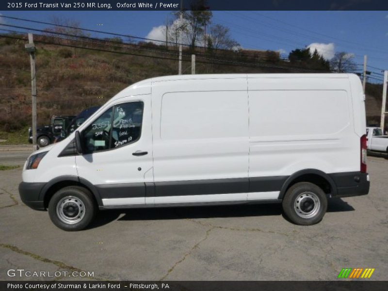 Oxford White / Pewter 2015 Ford Transit Van 250 MR Long