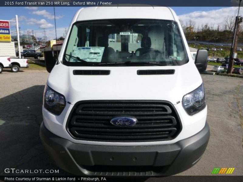 Oxford White / Pewter 2015 Ford Transit Van 250 MR Long
