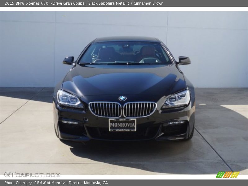 Black Sapphire Metallic / Cinnamon Brown 2015 BMW 6 Series 650i xDrive Gran Coupe