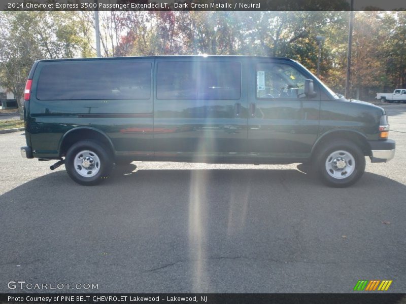 Dark Green Metallic / Neutral 2014 Chevrolet Express 3500 Passenger Extended LT