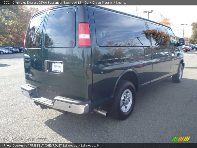 Dark Green Metallic / Neutral 2014 Chevrolet Express 3500 Passenger Extended LT