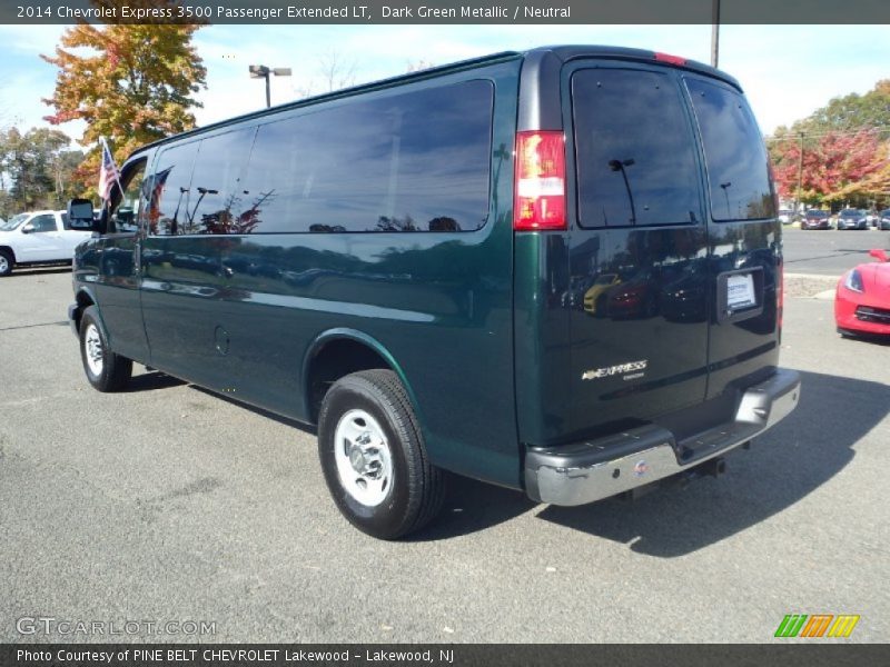 Dark Green Metallic / Neutral 2014 Chevrolet Express 3500 Passenger Extended LT