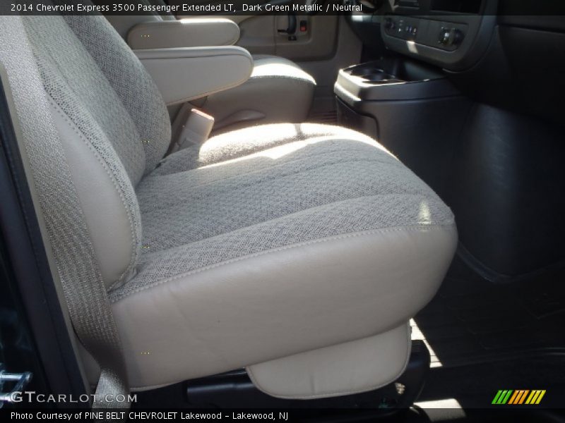 Dark Green Metallic / Neutral 2014 Chevrolet Express 3500 Passenger Extended LT