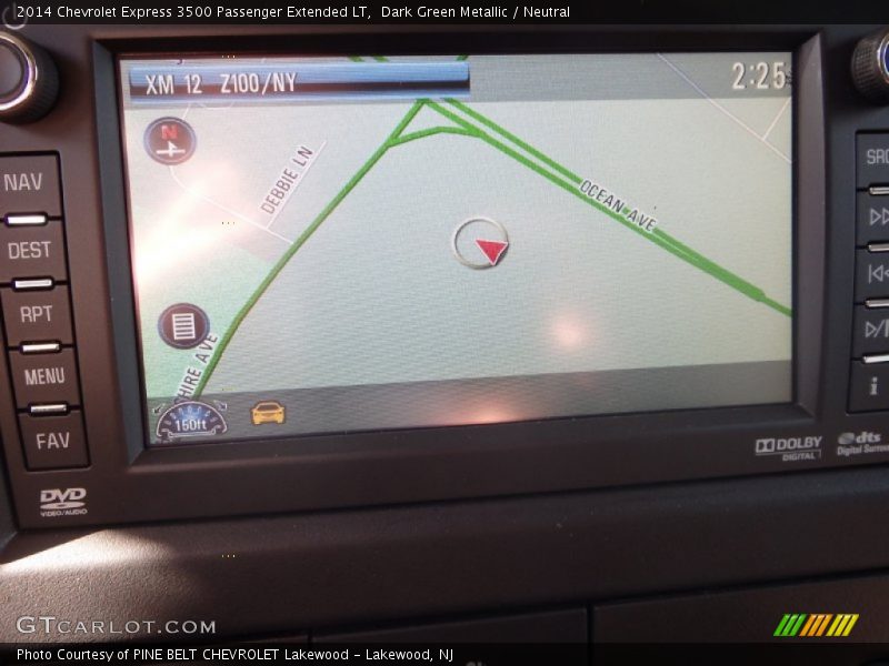 Dark Green Metallic / Neutral 2014 Chevrolet Express 3500 Passenger Extended LT