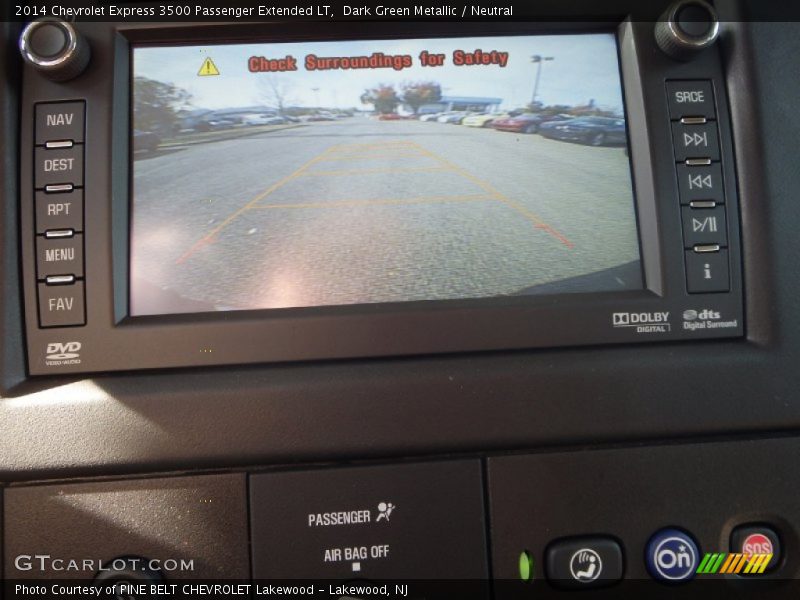 Dark Green Metallic / Neutral 2014 Chevrolet Express 3500 Passenger Extended LT