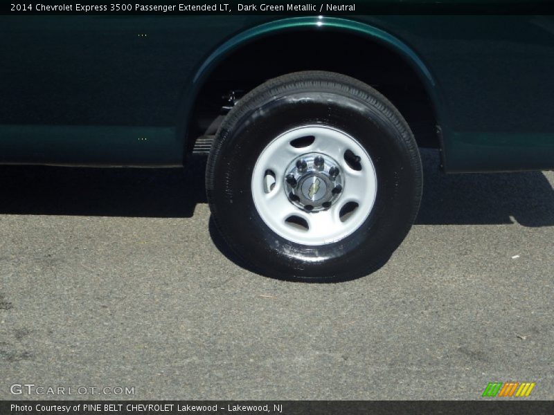 Dark Green Metallic / Neutral 2014 Chevrolet Express 3500 Passenger Extended LT