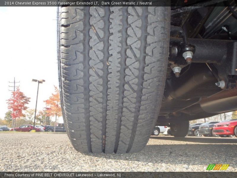 Dark Green Metallic / Neutral 2014 Chevrolet Express 3500 Passenger Extended LT
