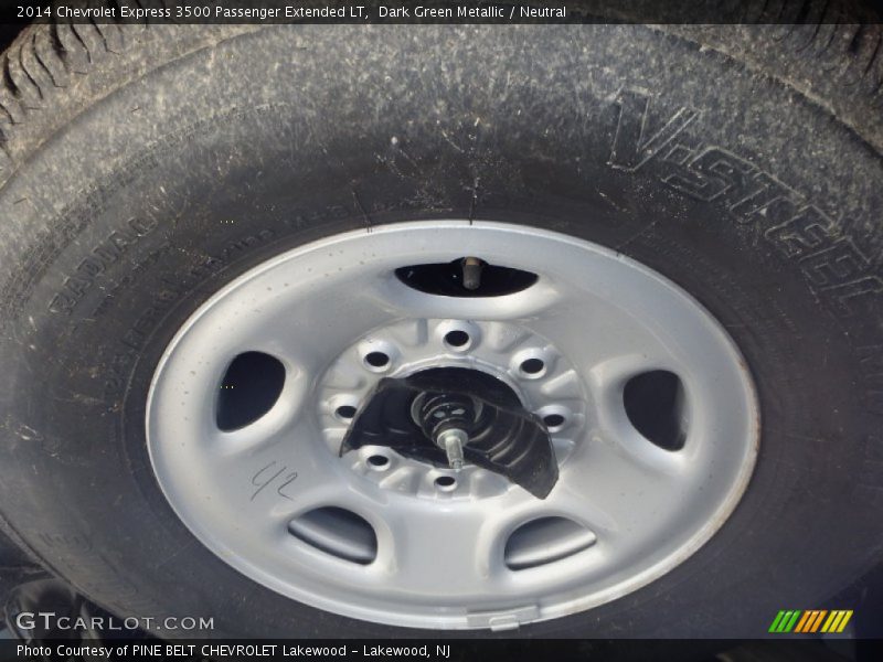 Dark Green Metallic / Neutral 2014 Chevrolet Express 3500 Passenger Extended LT