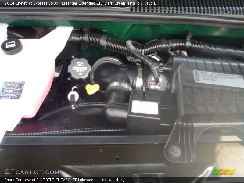 Dark Green Metallic / Neutral 2014 Chevrolet Express 3500 Passenger Extended LT