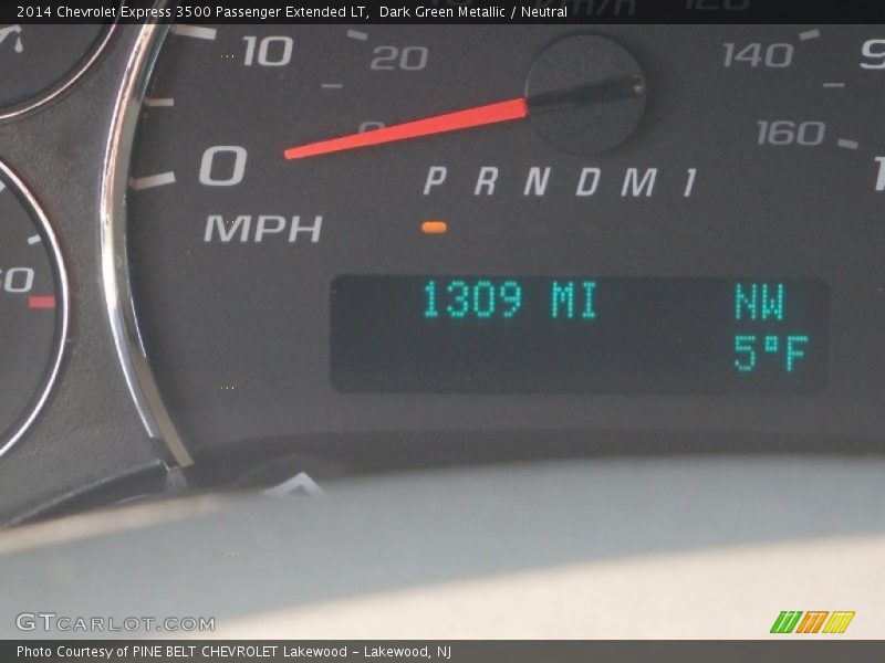 Dark Green Metallic / Neutral 2014 Chevrolet Express 3500 Passenger Extended LT