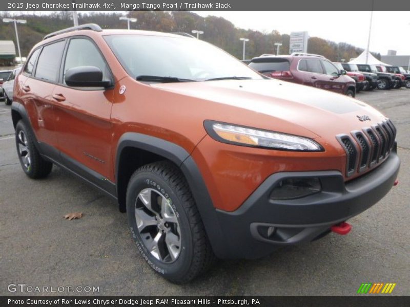 Mango Tango Pearl / Trailhawk Black 2015 Jeep Cherokee Trailhawk 4x4