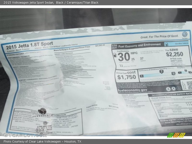 Black / Ceramique/Titan Black 2015 Volkswagen Jetta Sport Sedan
