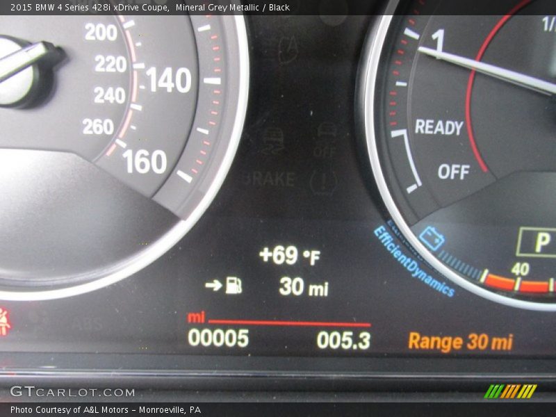 Mineral Grey Metallic / Black 2015 BMW 4 Series 428i xDrive Coupe