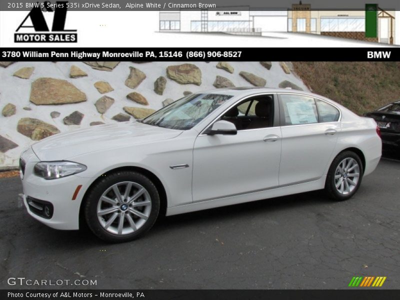 Alpine White / Cinnamon Brown 2015 BMW 5 Series 535i xDrive Sedan