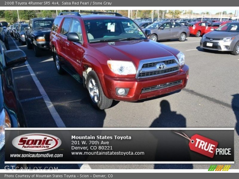 Salsa Red Pearl / Stone Gray 2008 Toyota 4Runner SR5 4x4