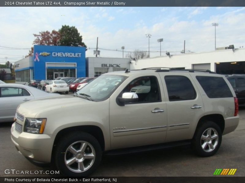 Champagne Silver Metallic / Ebony 2014 Chevrolet Tahoe LTZ 4x4