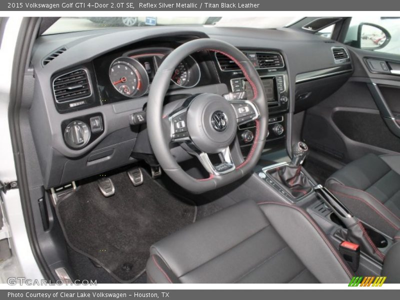 Reflex Silver Metallic / Titan Black Leather 2015 Volkswagen Golf GTI 4-Door 2.0T SE