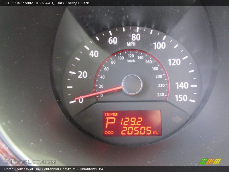 Dark Cherry / Black 2012 Kia Sorento LX V6 AWD