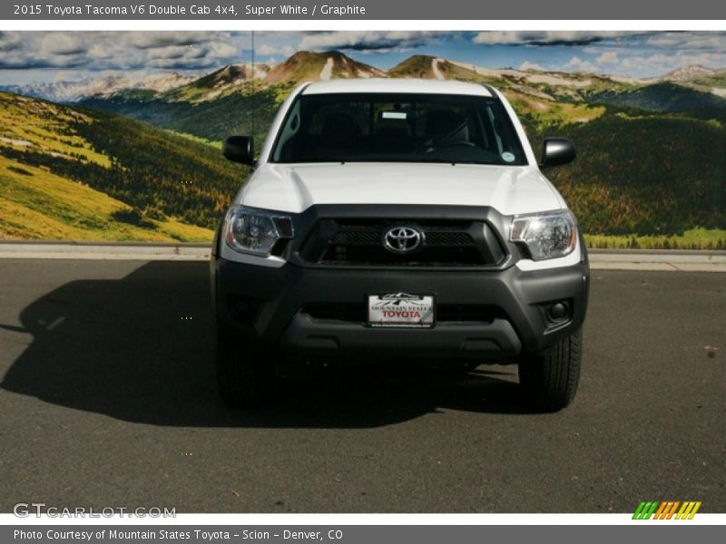 Super White / Graphite 2015 Toyota Tacoma V6 Double Cab 4x4