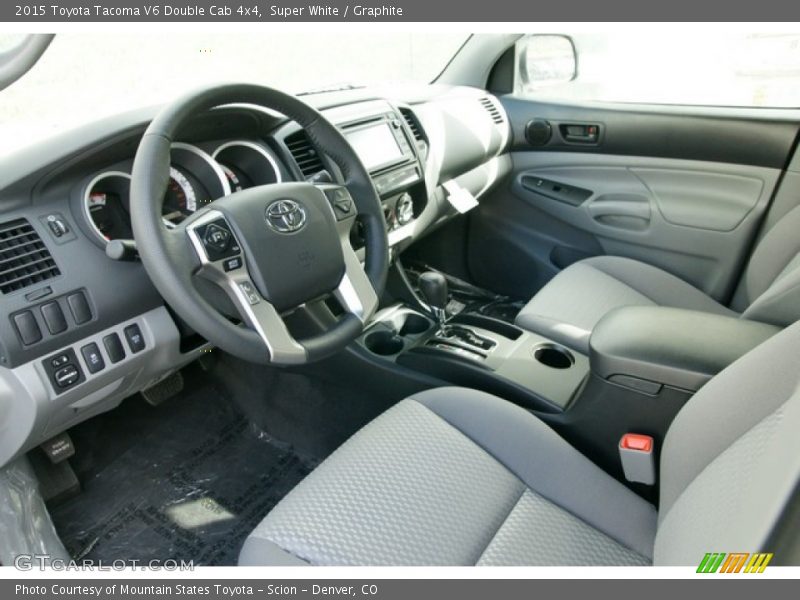 Super White / Graphite 2015 Toyota Tacoma V6 Double Cab 4x4